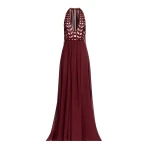 Elie Saab Bead Embroidered and Silk Long Dress in Red featuring  – Luxury Designer Fashion at Coveti.