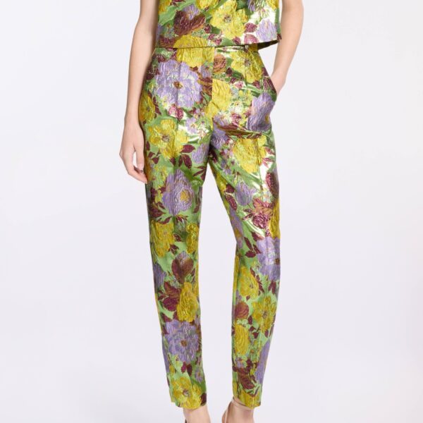 Elie Saab Brocade Pants in Multicolour featuring  – Luxury Designer Fashion at Coveti.