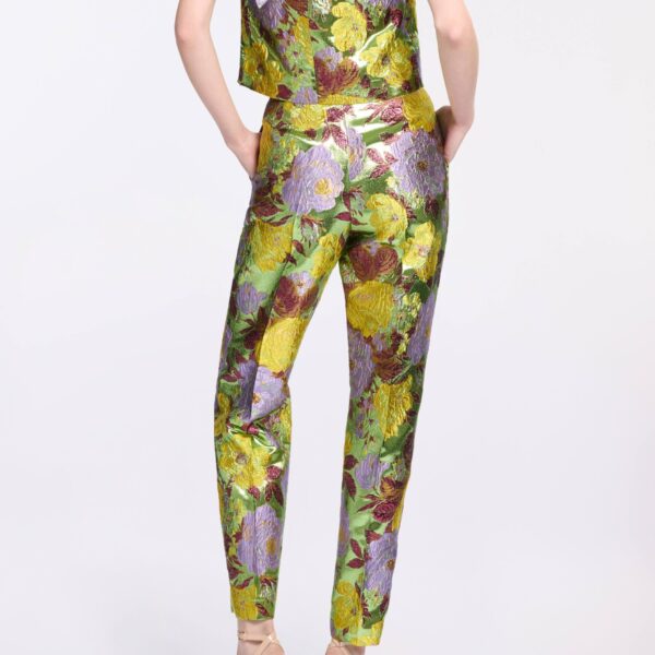 Elie Saab Brocade Pants in Multicolour featuring  – Luxury Designer Fashion at Coveti.