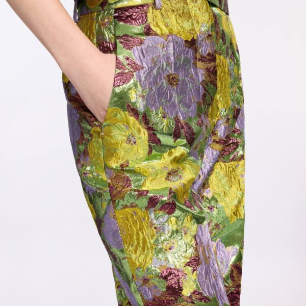 Elie Saab Brocade Pants in Multicolour featuring  – Luxury Designer Fashion at Coveti.