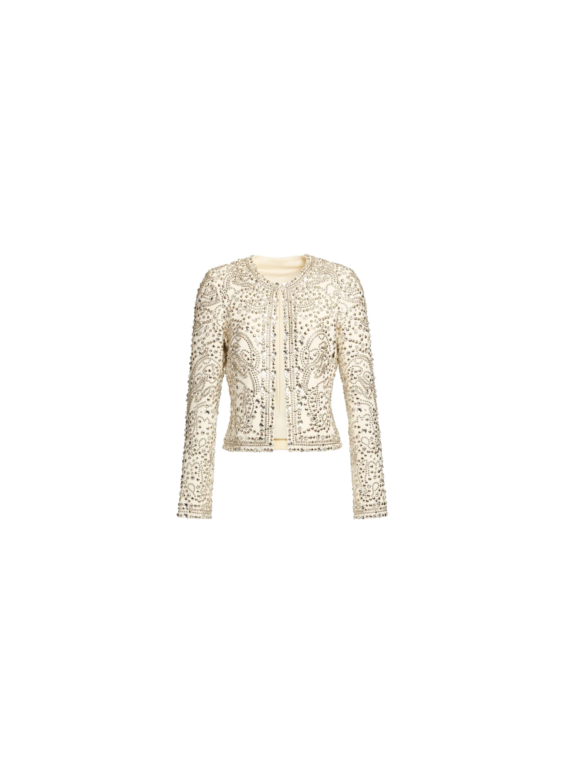 Elie Saab Cady Bead Embroidered Jacket in White featuring  – Luxury Designer Fashion at Coveti.