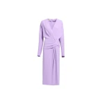 Elie Saab Cady Midi Dress in Purple featuring  – Luxury Designer Fashion at Coveti.