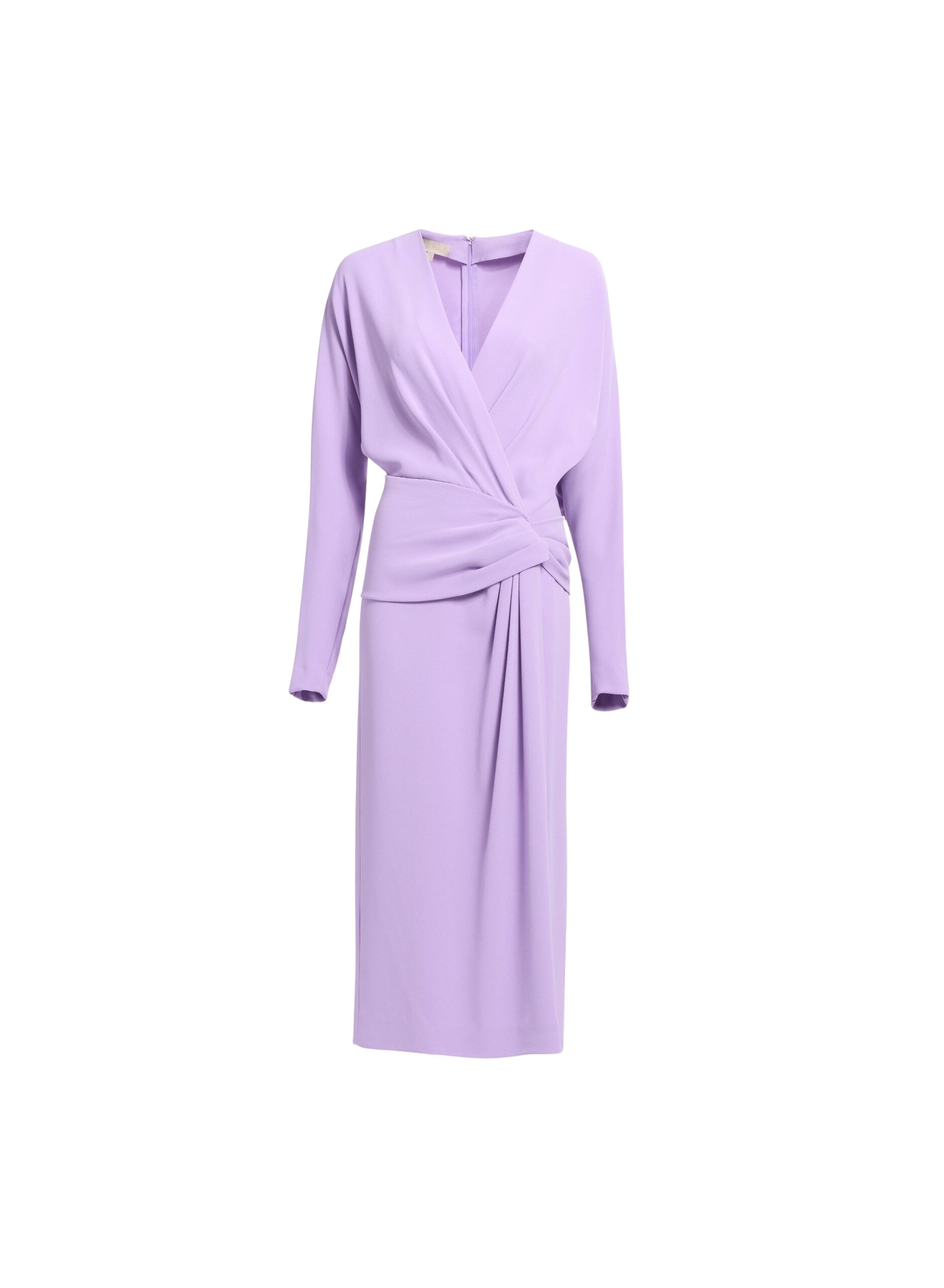 Elie Saab Cady Midi Dress in Purple featuring  – Luxury Designer Fashion at Coveti.