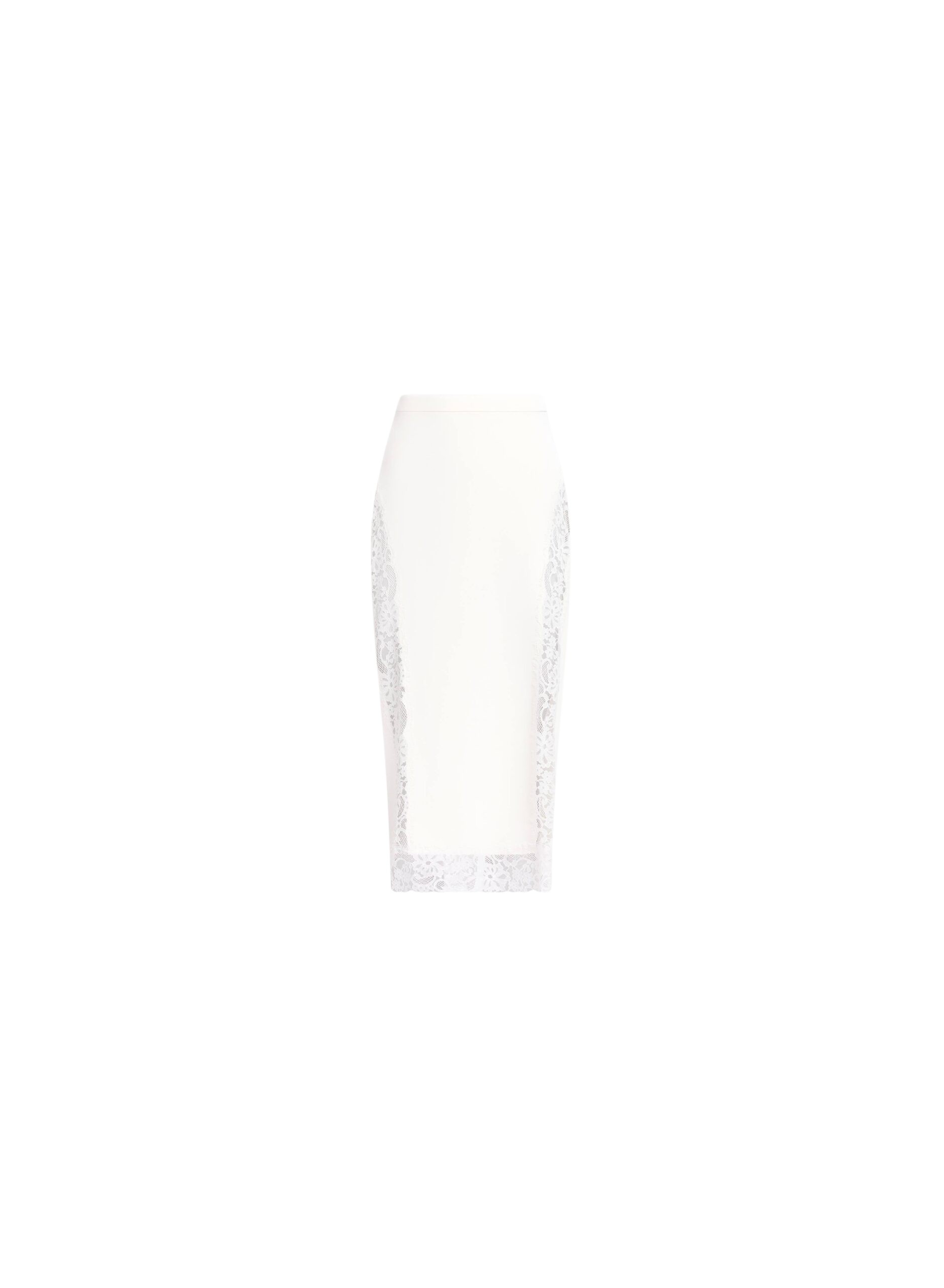 Elie Saab Cady and Lace Skirt in White featuring  – Luxury Designer Fashion at Coveti.