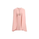Elie Saab Cape Cady Short Dress in Pink featuring  – Luxury Designer Fashion at Coveti.