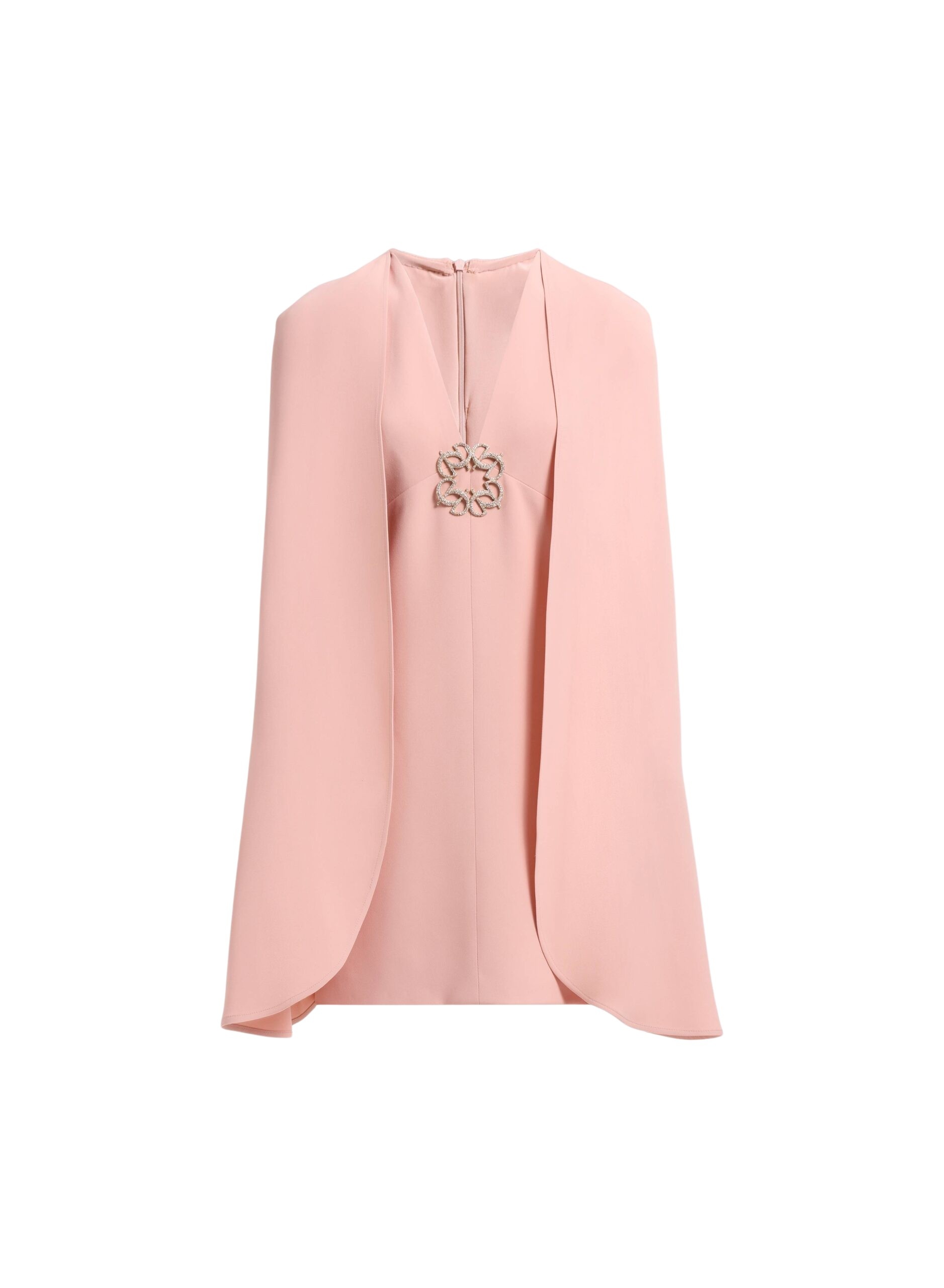 Elie Saab Cape Cady Short Dress in Pink featuring  – Luxury Designer Fashion at Coveti.