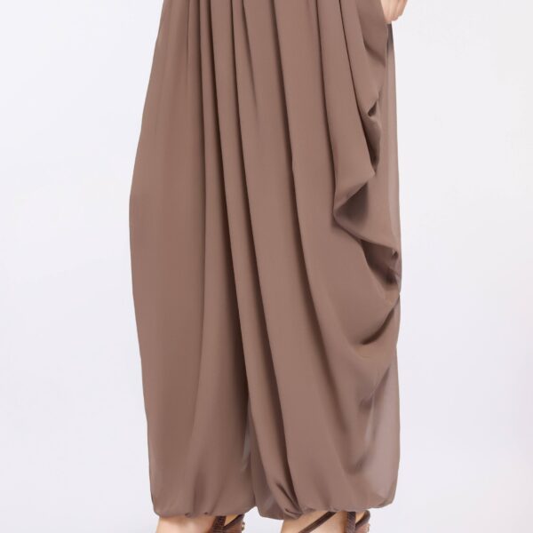 Elie Saab Cascading Silk Pants in Beige featuring  – Luxury Designer Fashion at Coveti.