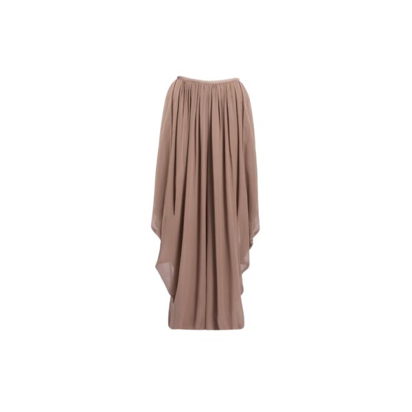 Elie Saab Cascading Silk Pants in Beige featuring  – Luxury Designer Fashion at Coveti.