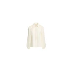 Elie Saab Cord Embellished Crepe and Silk Shirt in White featuring  – Luxury Designer Fashion at Coveti.