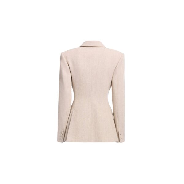 Elie Saab Cotton Canvas Blazer in Neutrals featuring  – Luxury Designer Fashion at Coveti.