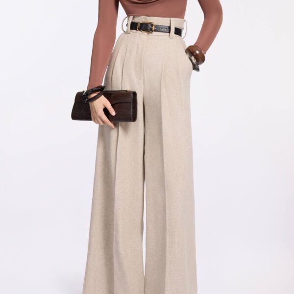 Elie Saab Cotton Canvas Pants in Neutrals featuring  – Luxury Designer Fashion at Coveti.