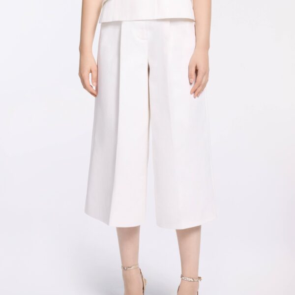 Elie Saab Cotton Piquet Bermuda Shorts in White featuring  – Luxury Designer Fashion at Coveti.