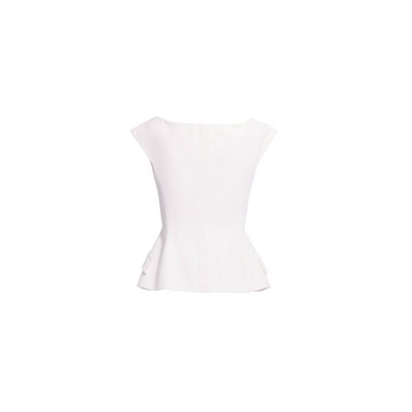 Elie Saab Cotton Piquet Jacket in White featuring  – Luxury Designer Fashion at Coveti.