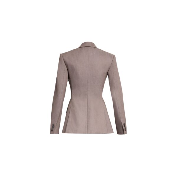 Elie Saab Cotton Twill Blazer in Beige featuring  – Luxury Designer Fashion at Coveti.