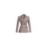 Elie Saab Cotton Twill Blazer in Beige featuring  – Luxury Designer Fashion at Coveti.