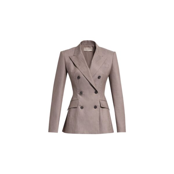Elie Saab Cotton Twill Blazer in Beige featuring  – Luxury Designer Fashion at Coveti.