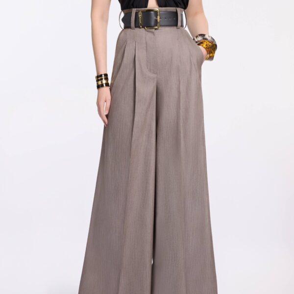 Elie Saab Cotton Twill Pants in Beige featuring  – Luxury Designer Fashion at Coveti.