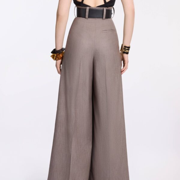 Elie Saab Cotton Twill Pants in Beige featuring  – Luxury Designer Fashion at Coveti.