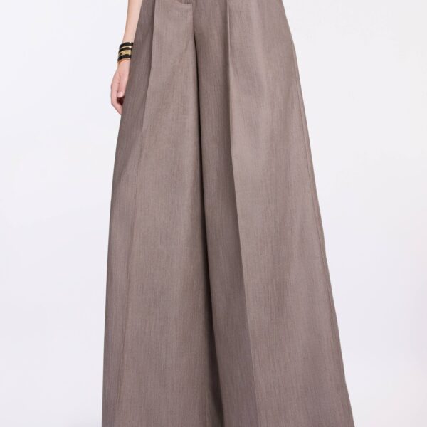 Elie Saab Cotton Twill Pants in Beige featuring  – Luxury Designer Fashion at Coveti.