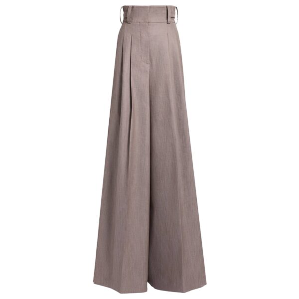 Elie Saab Cotton Twill Pants in Beige featuring  – Luxury Designer Fashion at Coveti.