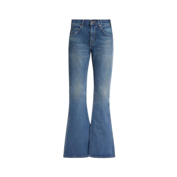 Elie Saab Denim Pants in Blue featuring  – Luxury Designer Fashion at Coveti.