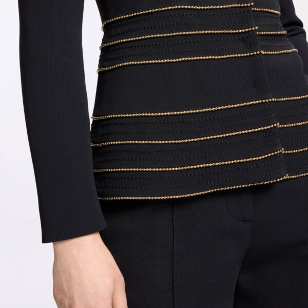 Elie Saab Embellished Cady Blazer in Black featuring  – Luxury Designer Fashion at Coveti.