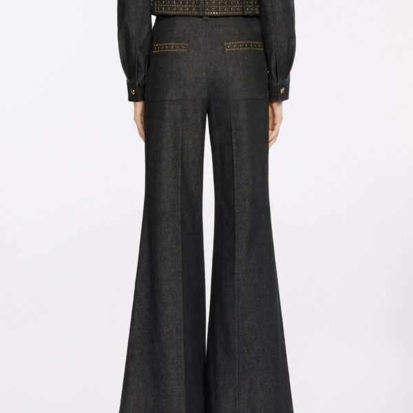 Elie Saab Embellished Denim Pants in Blue featuring  – Luxury Designer Fashion at Coveti.