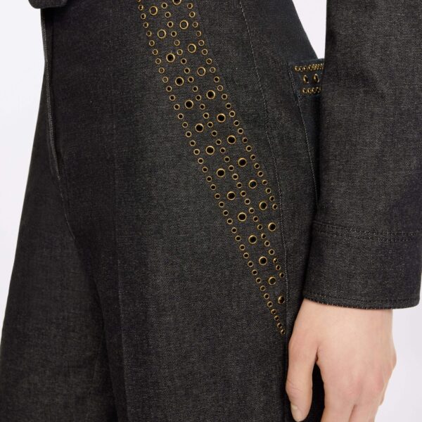 Elie Saab Embellished Denim Pants in Blue featuring  – Luxury Designer Fashion at Coveti.