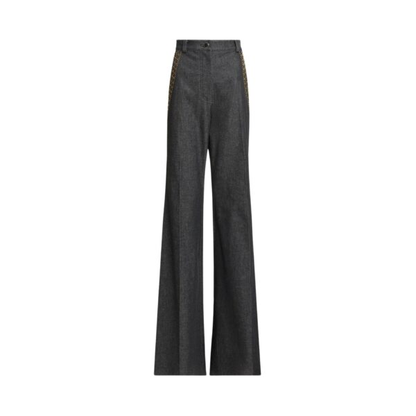 Elie Saab Embellished Denim Pants in Blue featuring  – Luxury Designer Fashion at Coveti.