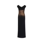 Elie Saab Embellished Knit Long Dress in Black featuring  – Luxury Designer Fashion at Coveti.