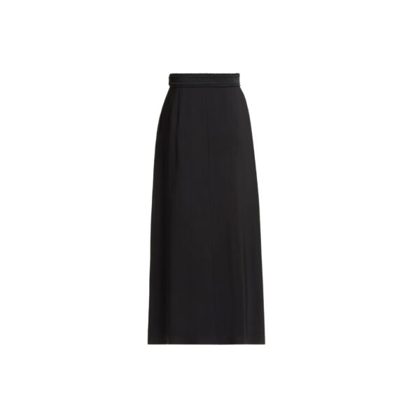 Elie Saab Embroidered Cady Midi Skirt in Black featuring  – Luxury Designer Fashion at Coveti.