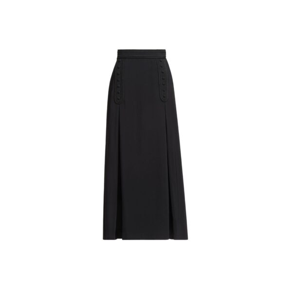 Elie Saab Embroidered Cady Midi Skirt in Black featuring  – Luxury Designer Fashion at Coveti.
