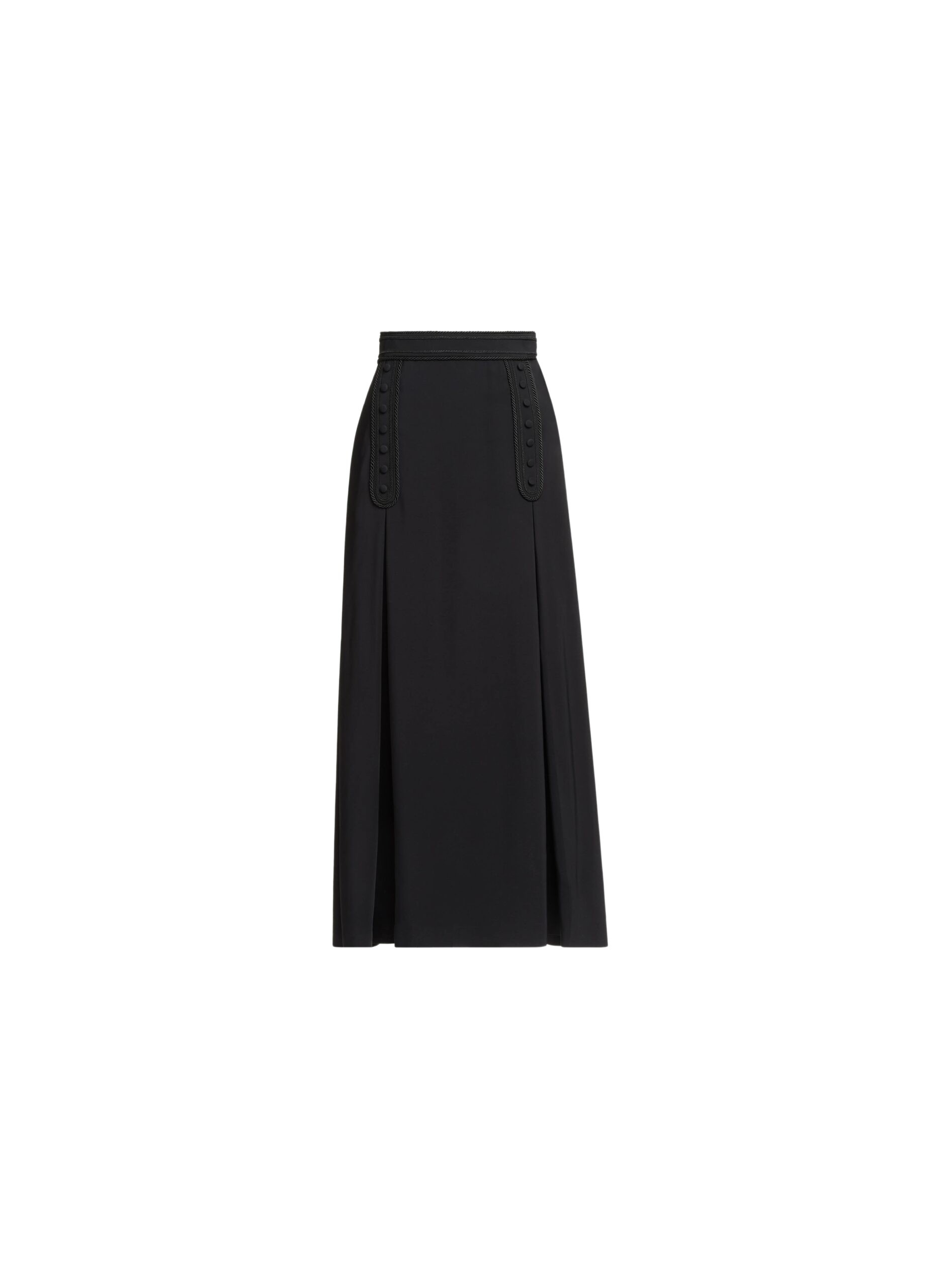 Elie Saab Embroidered Cady Midi Skirt in Black featuring  – Luxury Designer Fashion at Coveti.