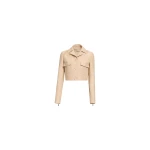 Elie Saab Embroidered Gabardine Jacket in Beige featuring  – Luxury Designer Fashion at Coveti.