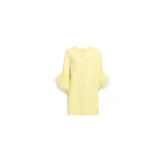 Elie Saab Feather Trimmed Top in Yellow featuring  – Luxury Designer Fashion at Coveti.