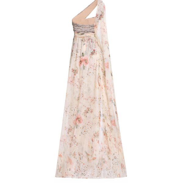 Elie Saab Floral Print Long Dress in Multicolour featuring  – Luxury Designer Fashion at Coveti.