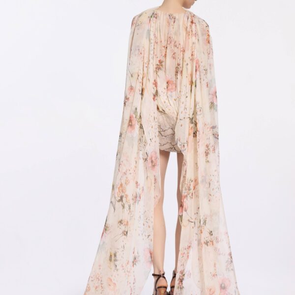 Elie Saab Floral Print Short Dress in Multicolour featuring  – Luxury Designer Fashion at Coveti.