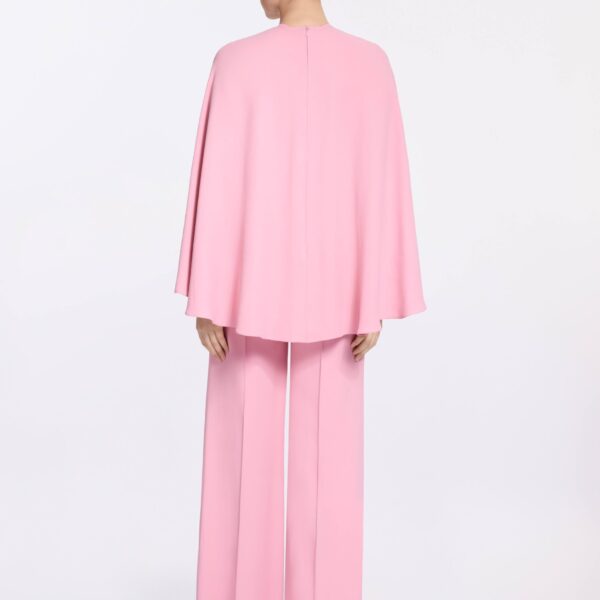Elie Saab Flower Embellished Cady Jumpsuit in Pink featuring  – Luxury Designer Fashion at Coveti.