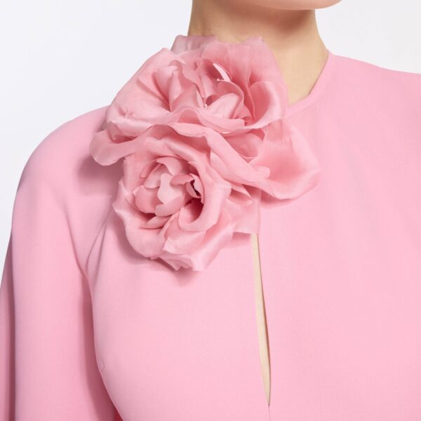 Elie Saab Flower Embellished Cady Jumpsuit in Pink featuring  – Luxury Designer Fashion at Coveti.