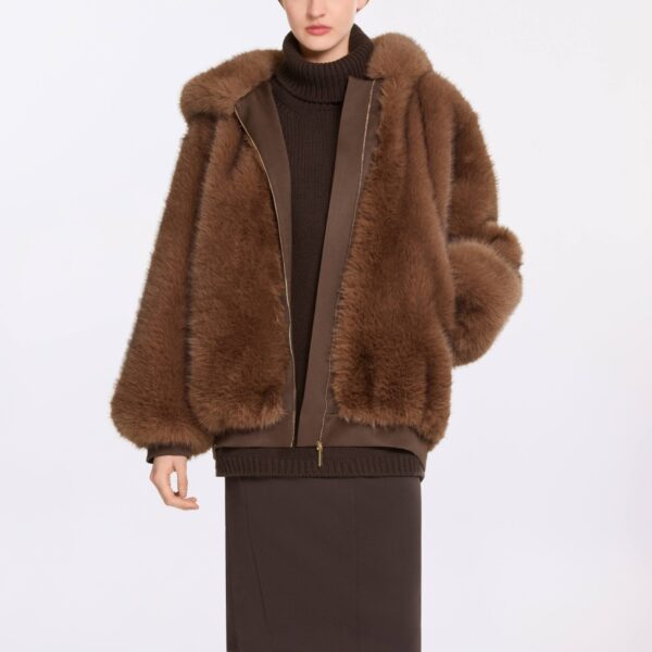 Elie Saab Fur Jacket in Beige featuring  – Luxury Designer Fashion at Coveti.