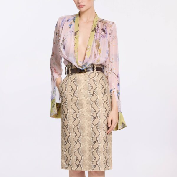 Elie Saab Garden Print Blouse in Multicolour featuring  – Luxury Designer Fashion at Coveti.
