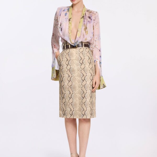 Elie Saab Garden Print Blouse in Multicolour featuring  – Luxury Designer Fashion at Coveti.