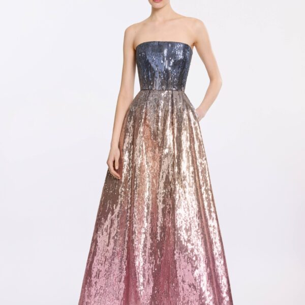 Elie Saab Gradient Sequin Flared Dress in Multicolour featuring  – Luxury Designer Fashion at Coveti.