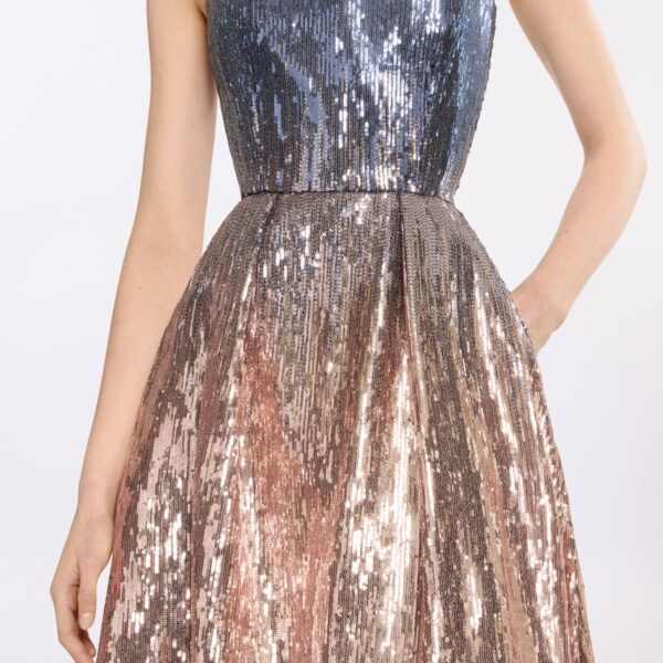 Elie Saab Gradient Sequin Flared Dress in Multicolour featuring  – Luxury Designer Fashion at Coveti.
