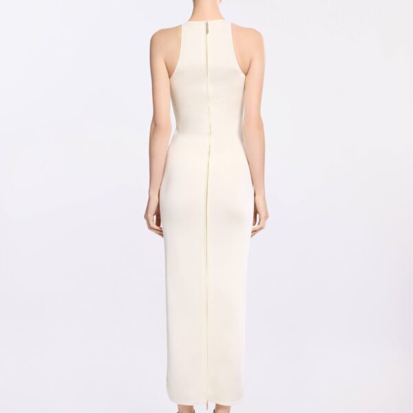 Elie Saab Halter Knit Dress in White featuring  – Luxury Designer Fashion at Coveti.