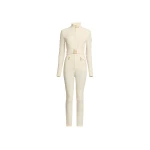 Elie Saab High Neck Jumpsuit in White featuring  – Luxury Designer Fashion at Coveti.