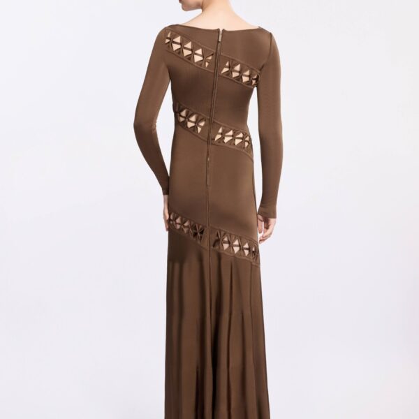 Elie Saab Interlaced Knit Dress in Beige featuring  – Luxury Designer Fashion at Coveti.