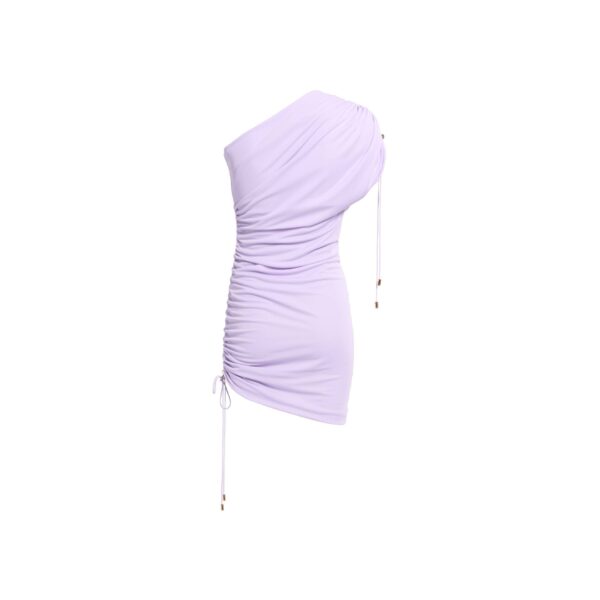Elie Saab Jersey Short Dress in Purple featuring  – Luxury Designer Fashion at Coveti.