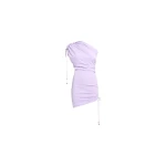 Elie Saab Jersey Short Dress in Purple featuring  – Luxury Designer Fashion at Coveti.