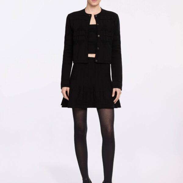 Elie Saab Knit Jacket in Black featuring  – Luxury Designer Fashion at Coveti.